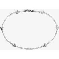 Sterling Silver 23cm Beaded Ball Chain Anklet 8.21.6654