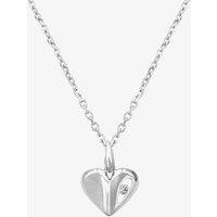 Silver Sparkle Silver Folded Heart Pendant P3246C(T)