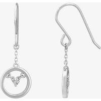 Silver Sparkle Silver Centrepoint Dropper Earrings E3301C(T)