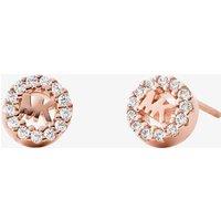 Michael Kors Custom Kors 14ct Rose Gold Plated Pave Logo Stud Earrings MKC1033AN791