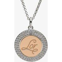 House Of Lor Silver Rose Gold Plated Inner Disc Pendant H-40024
