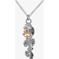 House Of Lor Silver Rose Gold Plated Leaves Shamrock Pendant H-40005