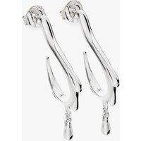 Lucy Quartermaine Silver Dripping Half Hoop Dropper Earrings DER12