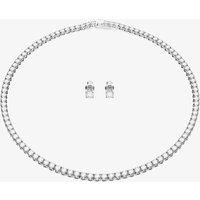 Swarovski Matrix White Tennis Necklace & Earrings Jewellery Set 5647730