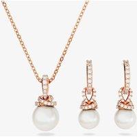 Swarovski Originally Rose Gold Tone Crystal Pearl Jewellery Set 5672835