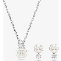 Swarovski Matrix Rhodium Plated Crystal & Pearl Jewellery Set 5689624