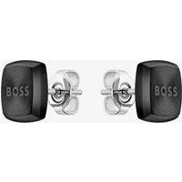 BOSS Yann Black IP Stainless-Steel Square Stud Earrings 1580474