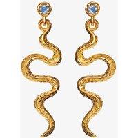 Maanesten Lucy Gold Plated Hammered Wave Labradorite Dropper Earrings 9605A