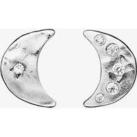 Maanesten Aega Silver Cresent Moon Stud Earrings 9857C