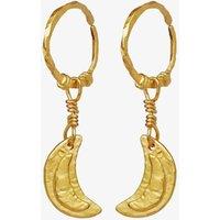 Maanesten Odessa Gold Plated Hoop Cresent Moon Dropper Earrings 9841A