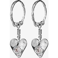 Maanesten Hestia Silver Hoop Heart Dropper Earrings 9848C