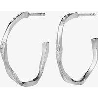 Maanesten Echo Silver Twisted Medium Hoop Earrings 9862C