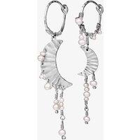 Maanesten Esta Silver Moon And Freshwater Pearl Dropper Earrings 9843C