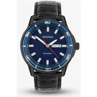 Sekonda Sports Midnight Blue & Black Leather Watch 30205