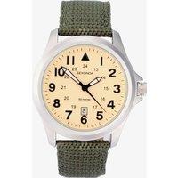 Sekonda Classic Aviator Cream & Green Fabric Strap Watch 3341