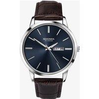 Sekonda Classic Dark Blue & Brown Leather Watch 1662