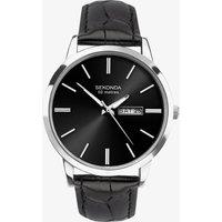 Sekonda Classic Black Leather Strap Watch 1705