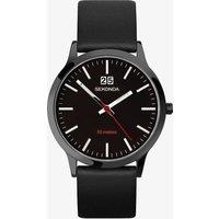 Sekonda Modern Nordic Black Leather Strap Watch 1941