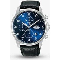 Lorus Blue & Black Leather Strap Watch RM341JX9