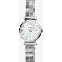 Fossil Ladies Carlie Mini Stainless Steel Mother Of Pearl Dial Mesh Strap Watch ES4432