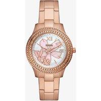 Fossil Ladies Stella Rose Gold-Plated Flower Dial Watch ES5192