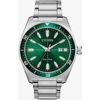 Citizen Mens Eco-Drive Green Dial Bracelet Watch AW1598-70X