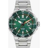 Citizen Mens Endeavour Eco-Drive Green Dial Stainless Steel Bracelet Watch AW1428-53X