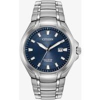 Citizen Mens Super Titanium Blue Date Dial Bracelet Watch BM7431-51L