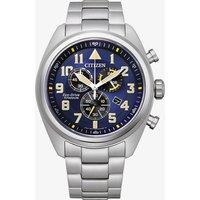 Citizen Mens Eco-Drive Blue Dial Chronograph Watch AT2480-57L