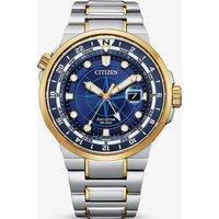 Citizen Mens Eco-Drive Endeavour Two-Tone & Blue Dial Watch BJ7144-52L