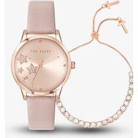 Ted Baker Fitzrovia Pink Sunray Dial & White Crystals Stars Watch BKGFW22189I