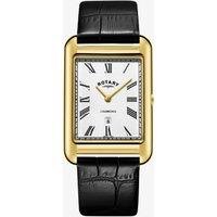 Rotary Mens Cambridge Gold Plated Rectangular Watch GS05283/01