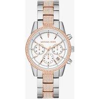 Michael Kors Ladies Ritz Chronograph Two Colour Crystal Bracelet Watch MK6651