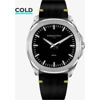 KAMAWATCH Royal Black Dial Leather Suede Strap Watch KWPM34