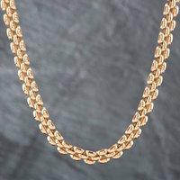 Pre-Owned 9ct Yellow Gold Brick Pattern 16 Inch Collarette Chain 41041231