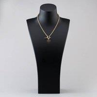 Pre-Owned 9ct Yellow Gold Heart And T-Bar Pendant & 16 Inch Belcher Chain 4104571