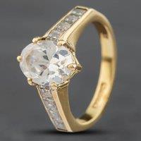Pre-Owned 9ct Yellow Gold Cubic Zirconia Oval Dress Ring 41101321
