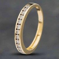 Pre-Owned 9ct Yellow Gold Cubic Zirconia Half Eternity Ring 41101660