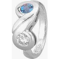 Pre-Owned Platinum 0.30ct Aquamarine & 0.30ct Diamond Ring 4112696
