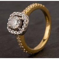 Pre-Owned 18ct Yellow Gold 0.50ct Diamond Halo Cluster Ring 4112856