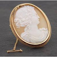Pre-Owned Vintage Yellow Gold Cameo Oval Brooch 41131001
