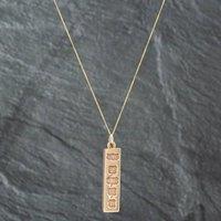 Pre-Owned 9ct Yellow Gold Ingot Pendant & 18 Inch Curb Chain 41141272