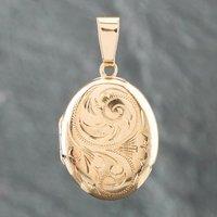 Pre-Owned Vintage 9ct Yellow Gold Hand Engraved Locket Loose Pendant 41141323