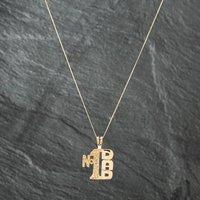 Pre-Owned 9ct Yellow Gold No 1 Dad Pendant & 18 Inch Curb Chain 41141551