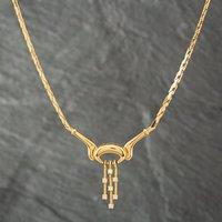 Pre-Owned 18ct Yellow Gold Diamond Set Fancy 15 Inch Necklet Cobra Necklace 41141593