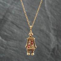 Pre-Owned 9ct Yellow Gold Cubic Zirconia Clown Pendant & 20 Inch Paper Link Chain 41141663