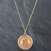 Pre-Owned 9ct Yellow Gold St Christopher Pendant & 22 Inch Curb Chain 41141684