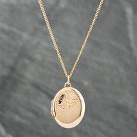 Pre-Owned 9ct Yellow Gold Locket Pendant & 16 Inch Curb Chain 41141748