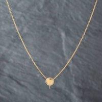 Pre-Owned 9ct Yellow Gold Round Button & Loop Pendant & 18 Inch Trace Chain 41141793