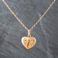 Pre-Owned 9ct Yellow Gold Ornate Open Work Heart Pendant & 20 Inch Belcher Chain 41141795